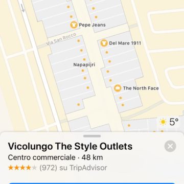 Apple Mappe cresce, ora con le mappe interne di Milano Linate e due outlet italiani