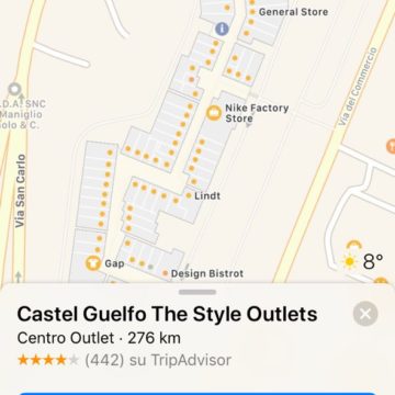 Apple Mappe cresce, ora con le mappe interne di Milano Linate e due outlet italiani