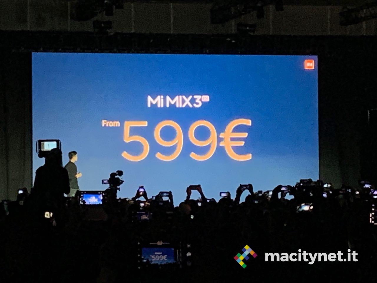 Xiaomi Mi Mix 3 5G: supporto a Tim, 3 e Vofadone, a partire da 599 euro