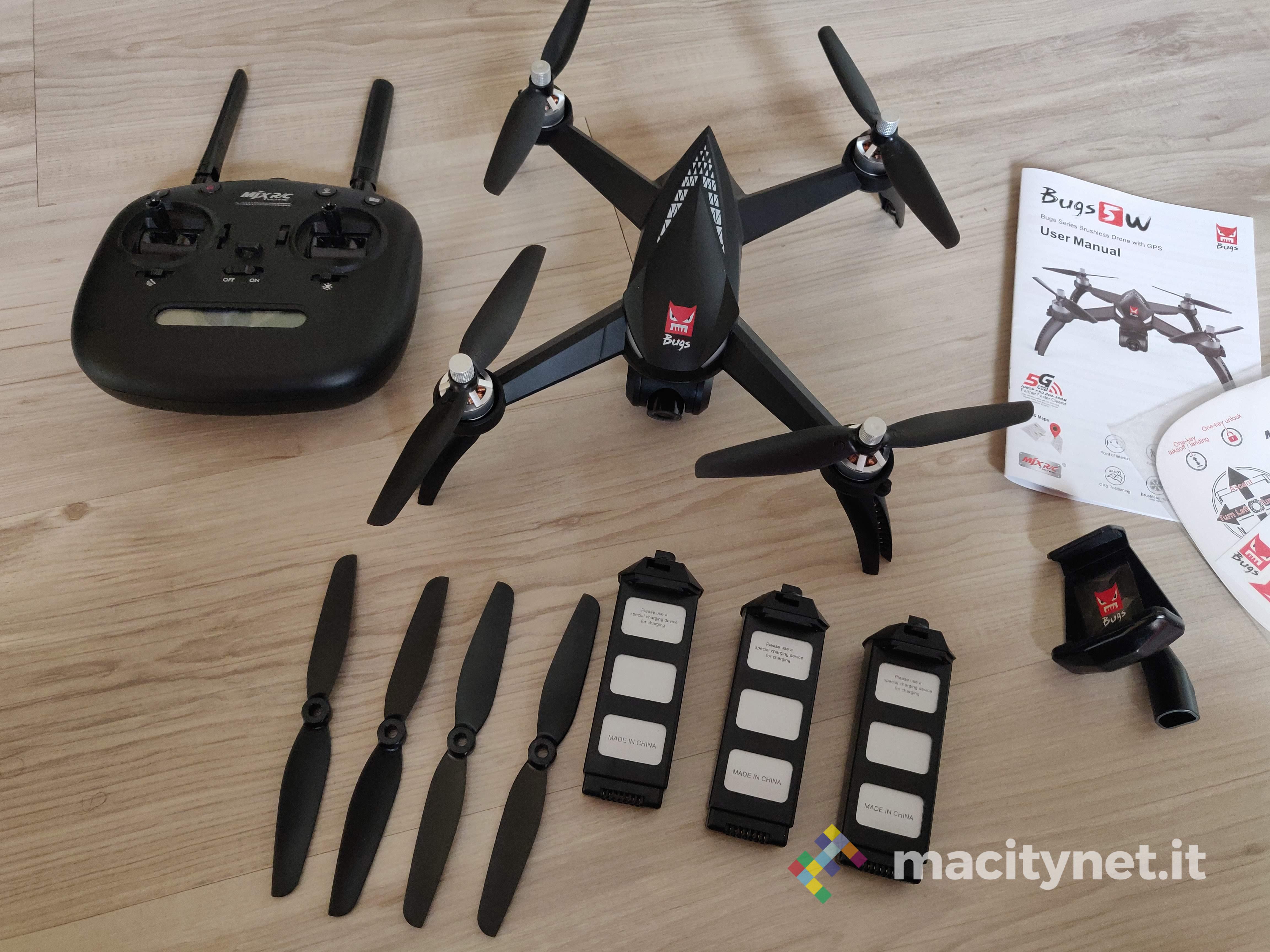 Recensione MJX Bugs 5W, il drone brushless silenzioso e con tre batterie incluse