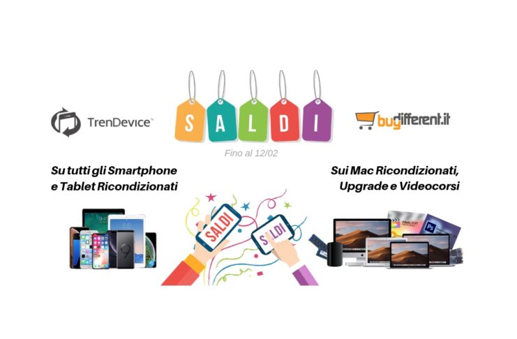 Saldi su TrenDevice e BuyDifferent: Super Sconti su tutti gli Smartphone, Tablet e Mac Ricondizionati. iPhone 7 da 239,90€