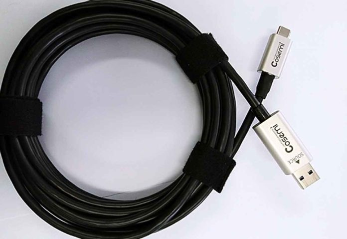 I primi cavi USB 3.1 Gen 2 in fibra ottica consentono di estendere i collegamenti fino a 50 metri