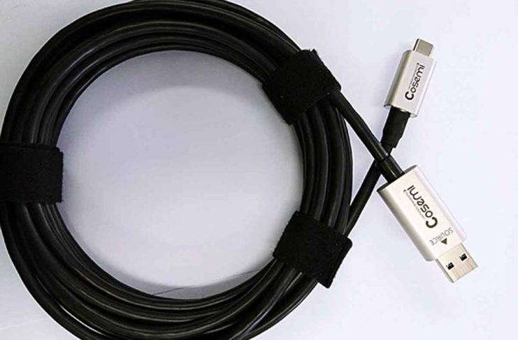 I primi cavi USB 3.1 Gen 2 in fibra ottica consentono di estendere i collegamenti fino a 50 metri