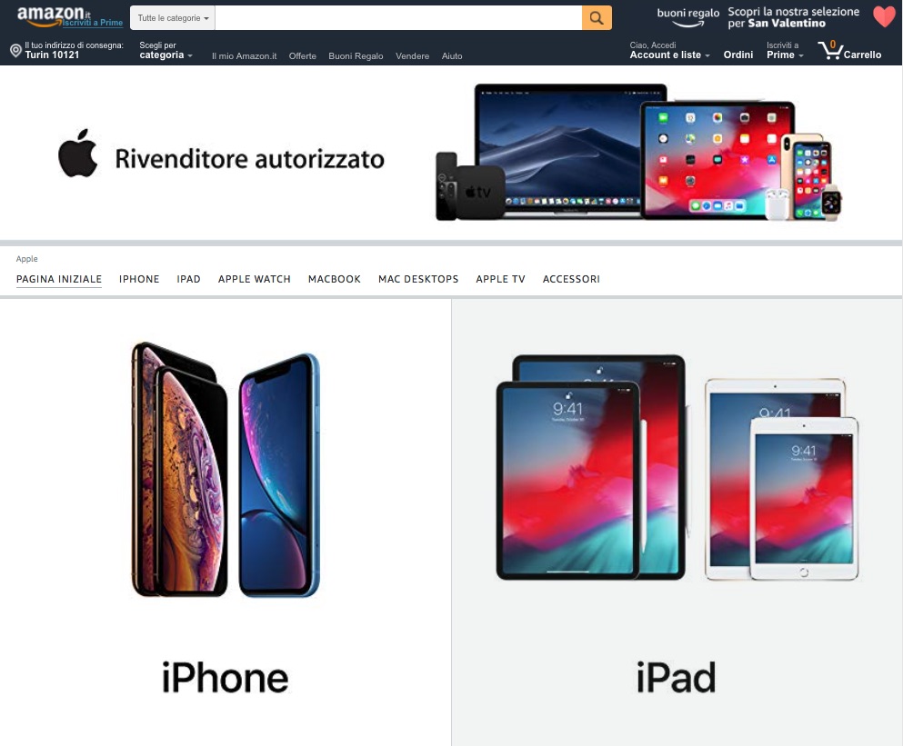 Prodotti ufficiali Apple su Amazon
