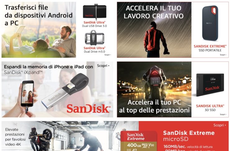 Tornano i SanDisk Days su Amazon: offerte su Memorie Flash, SSD, USB, SD Card