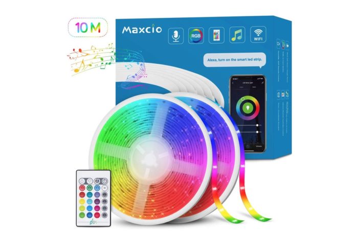 Striscia LED 10 metri, compatibile Alexa: offerta lampo a 28€