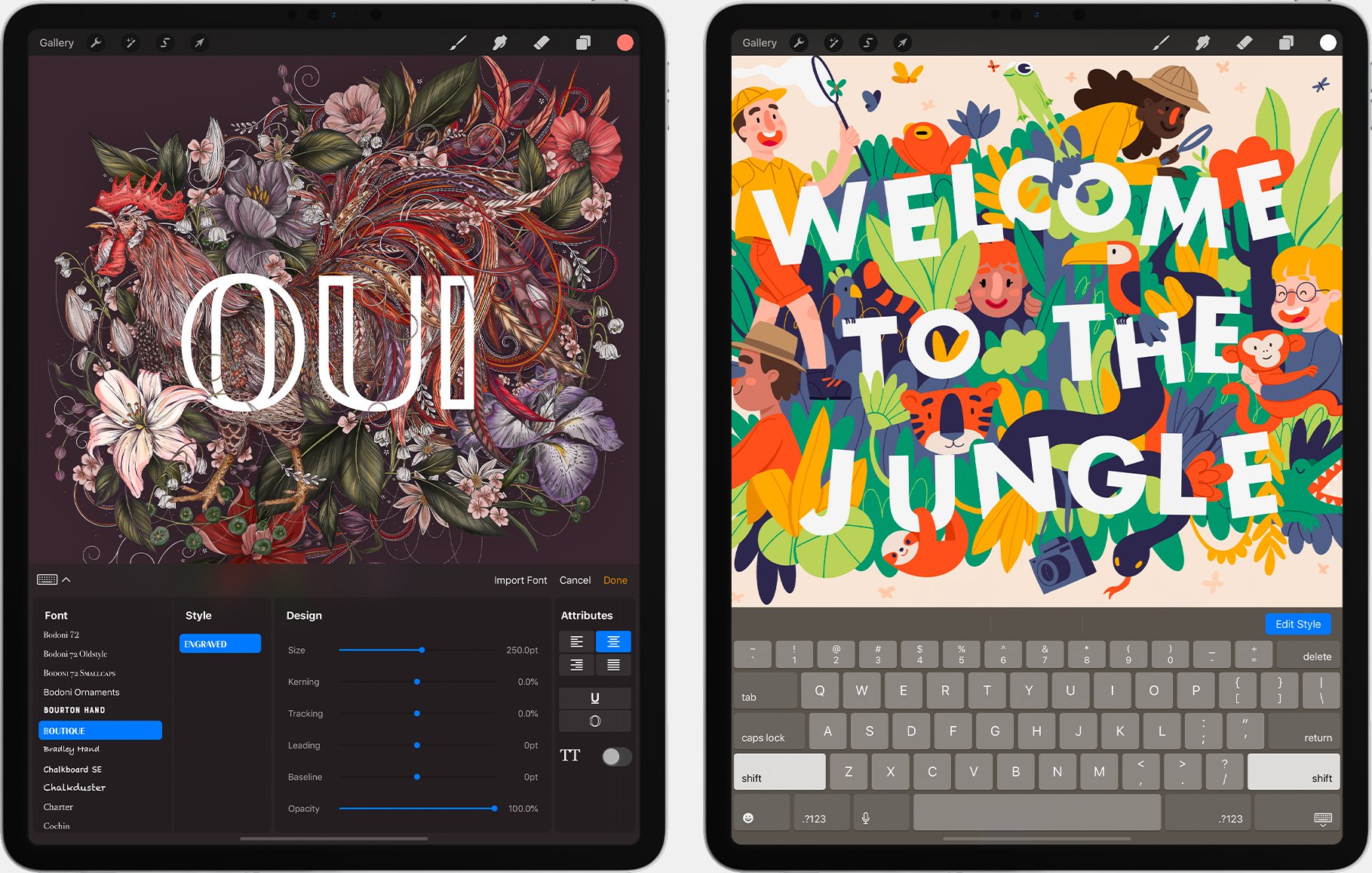 L’app ProCreate per iPad ora supporta la gestione dei testi proCreate