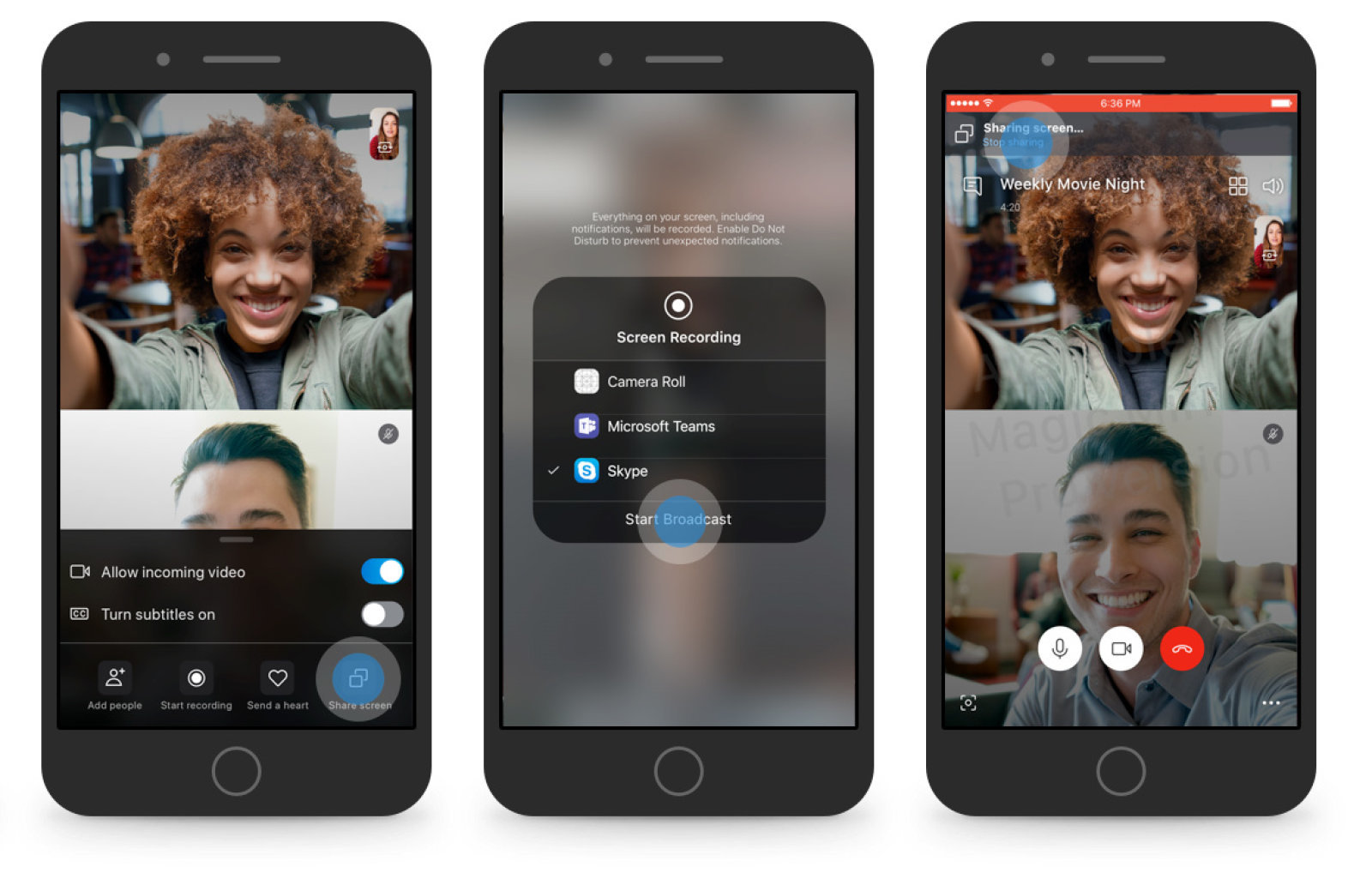 Skype consentirà presto di condividere lo schermo di iOS e Android