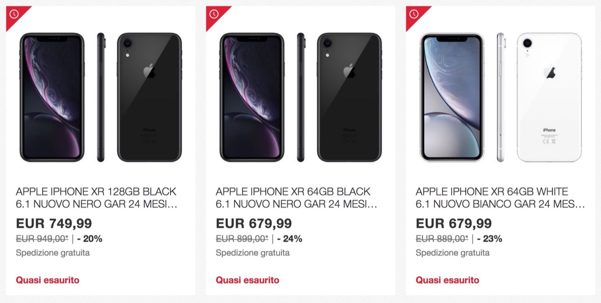 iPhone XR nuovo su Ebay quasi al 25% di sconto iPhone XR nuovo su Ebay quasi al 25% di sconto