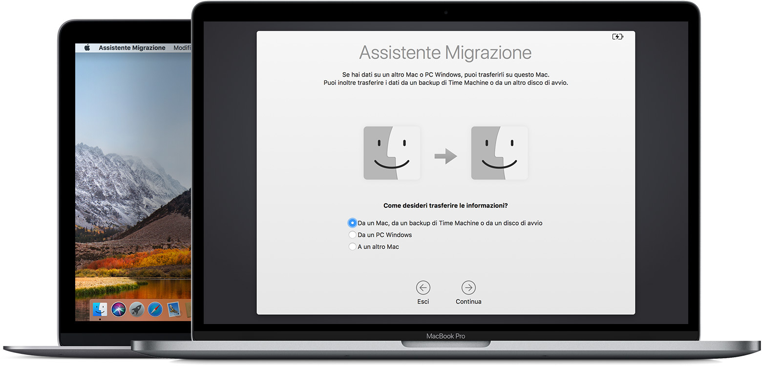 Negli Apple Store il trasferimento dei dati dal vecchio computer è gratuito Assistente migrazione