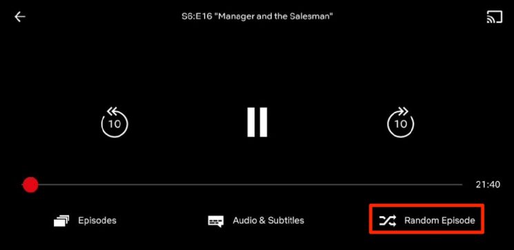 Netflix testa il pulsante di riproduzione casuale