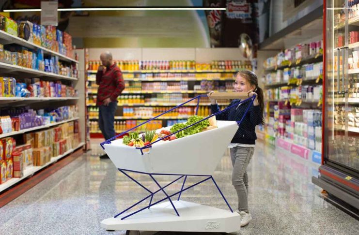 self-braking trolley di Ford