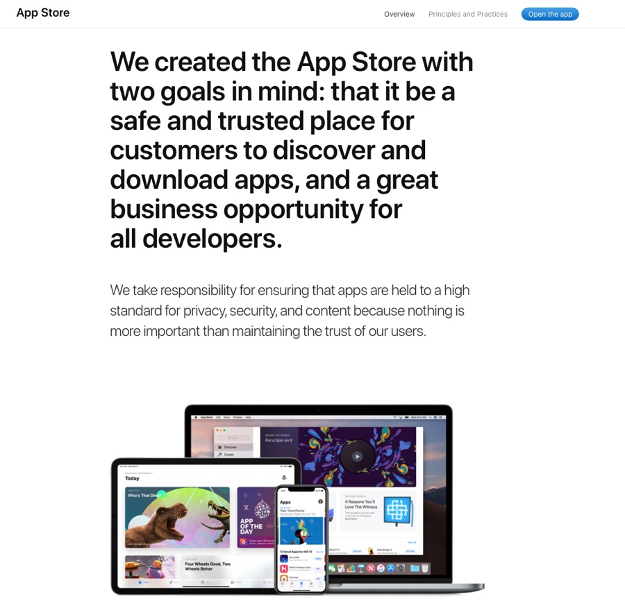 Apple risponde alle critiche sul monopolio di App Store con una pagina dedicata