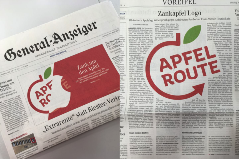 La mela della discordia: Apple si oppone al logo di Apfelroute, pista ciclabile tedesca