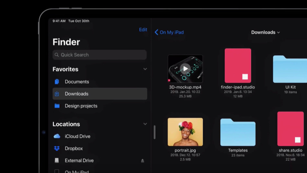 iOS 13 su Pad immaginato con supporto a dischi esterni, nuovo multitasking, modalità dark e altro