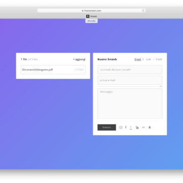Smash è un servizio tipo WeTransfer per l’inivo di file di grandi dimensioni senza limiti
