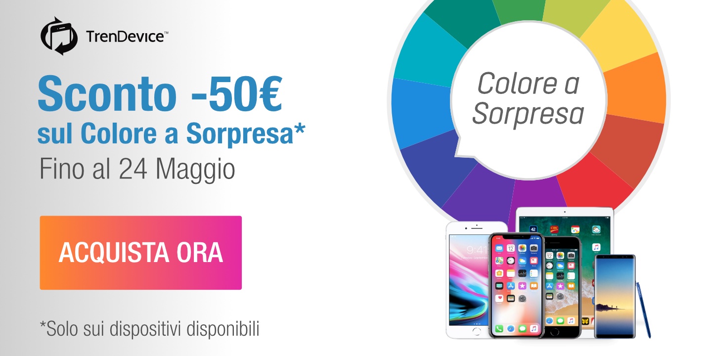 iPhone Ricondizionati scontati di -50€: su TrenDevice torna la promozione sul Colore a Sorpresa