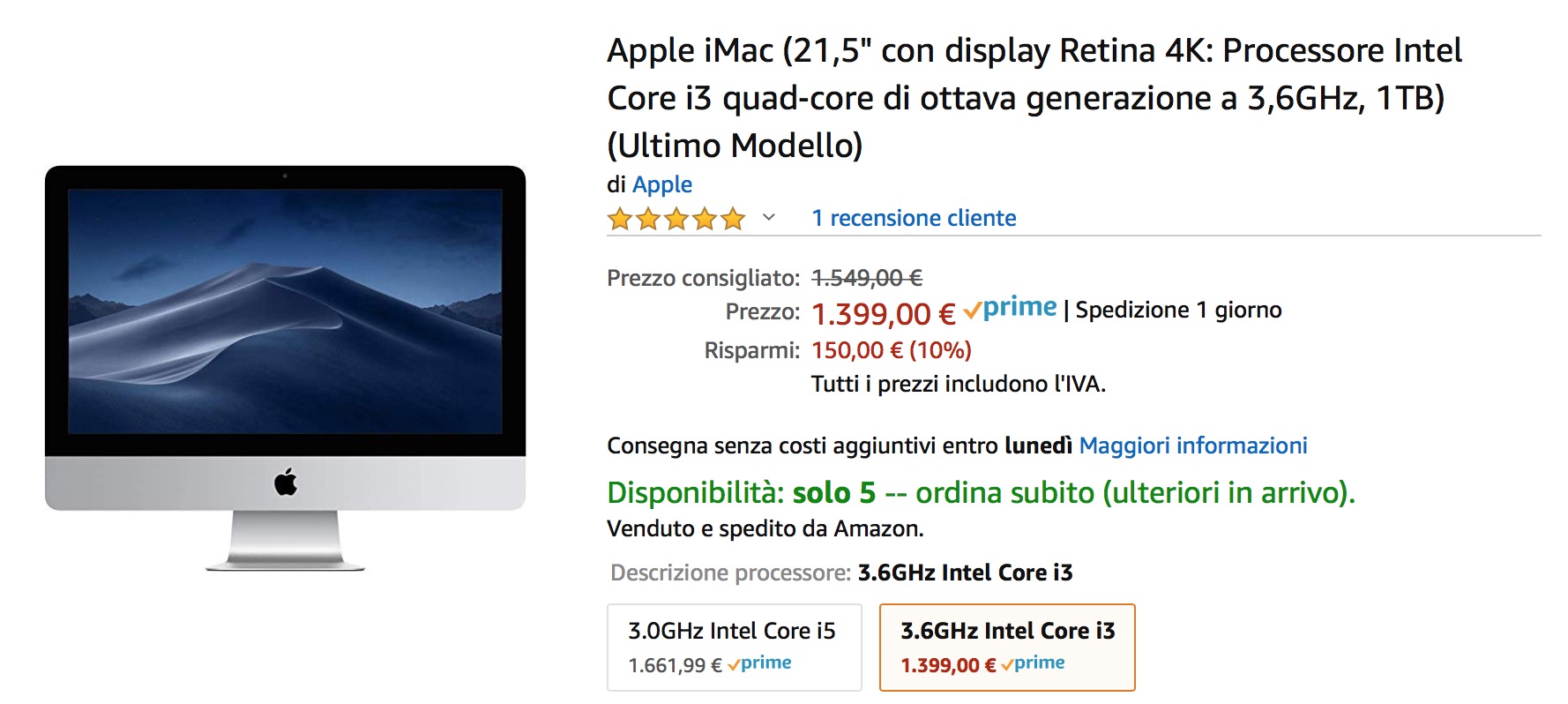 Nuovi iMac già in sconto su Amazon