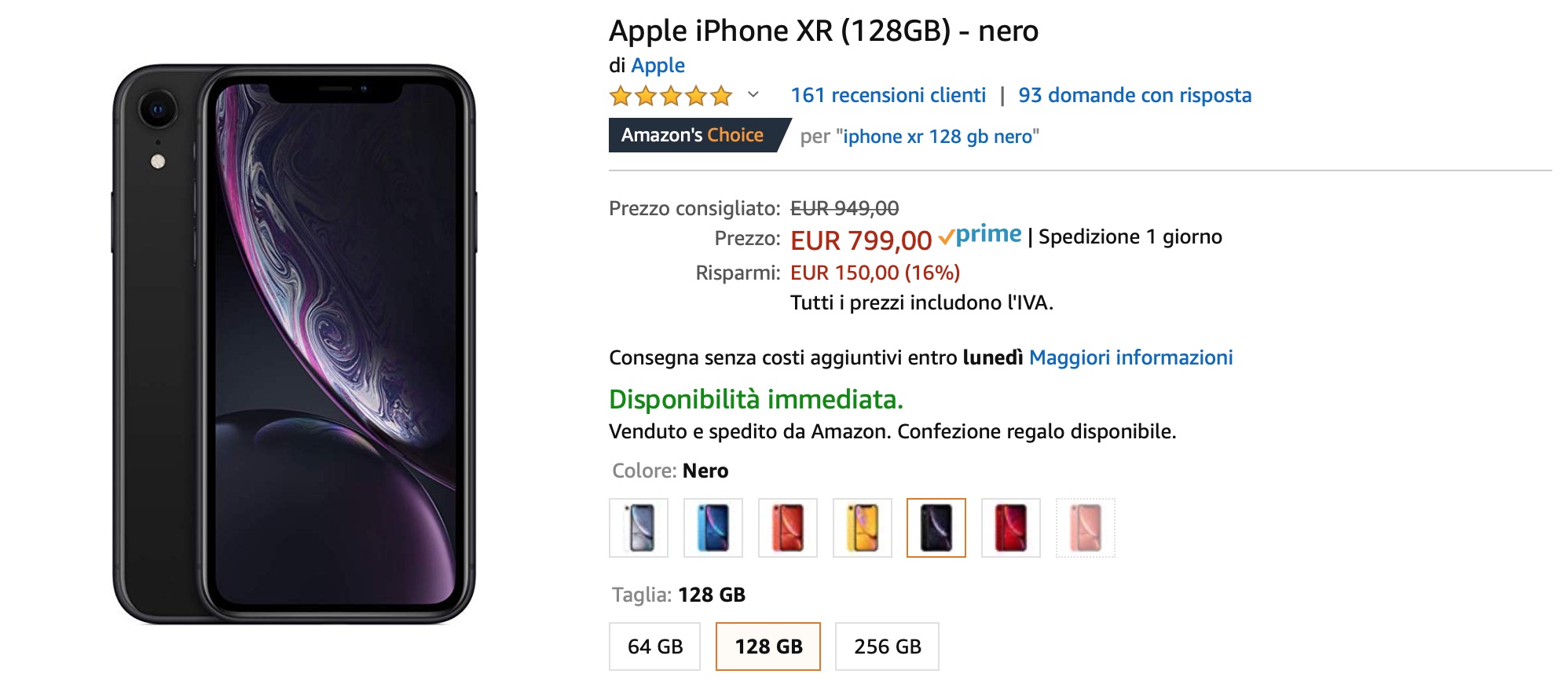 iPhone XR 64 GB, su Amazon è più conveniente di iPhone 8: solo 699 euro