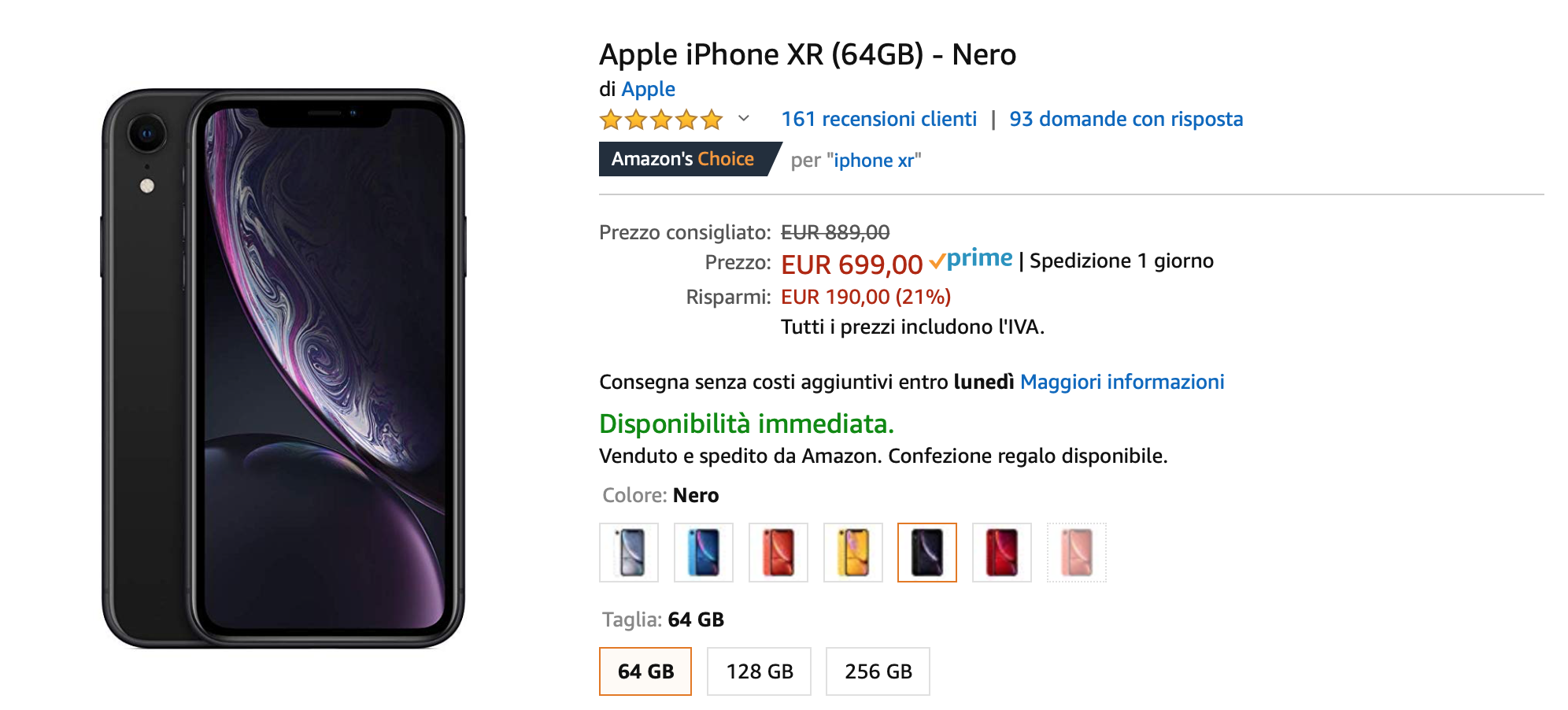 iPhone XR 64 GB, su Amazon è più conveniente di iPhone 8: solo 699 euro