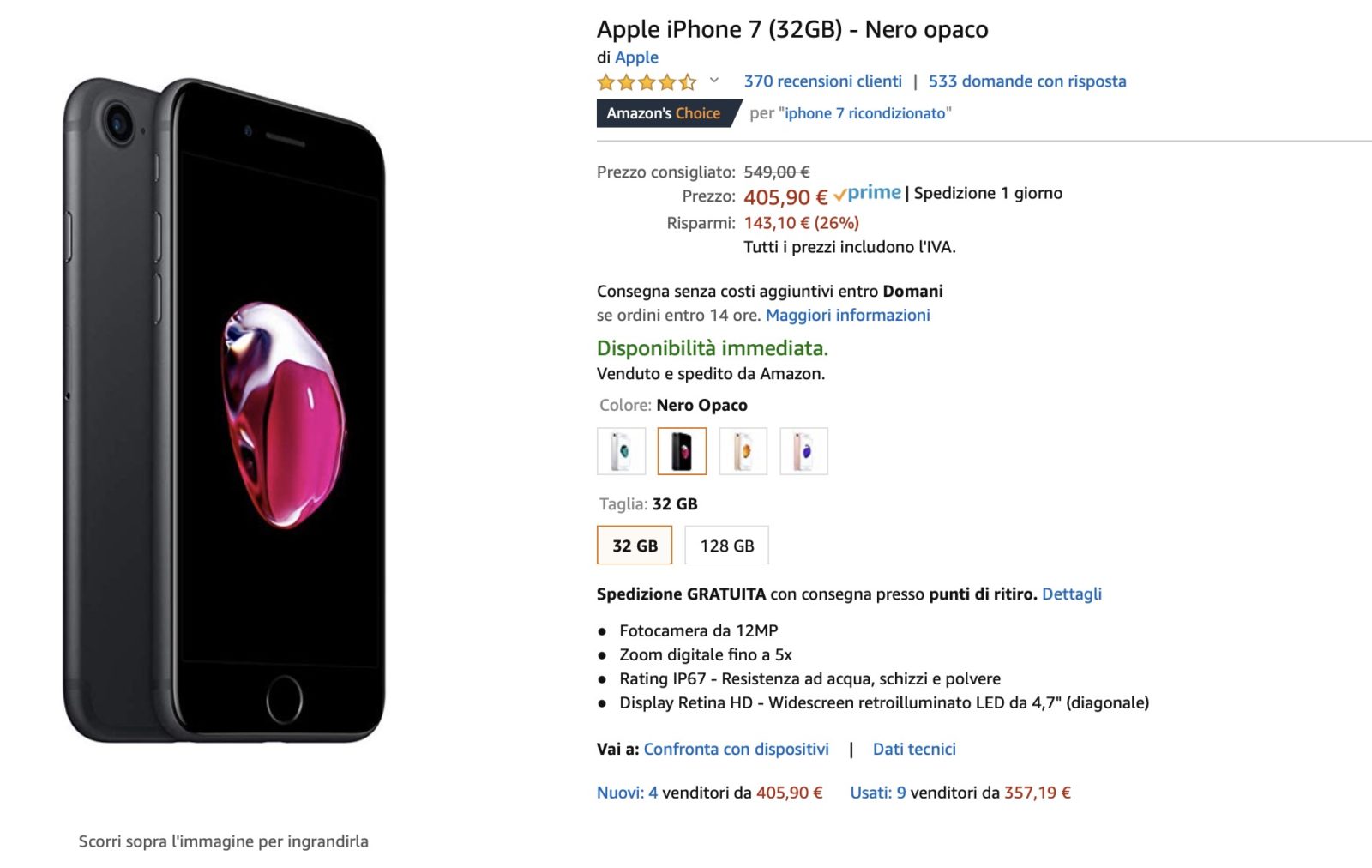 Affare del giorno: Amazon sconta gli iPhone 7 e iPhone 8 ai minimi storici Affare del giorno: Amazon sconta gli iPhone 7 e iPhone 8 ai minimi storici