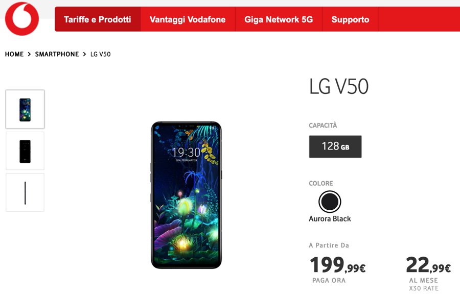 LG V50 ThinQ 5G disponibile in Italia con Vodafone: i prezzi