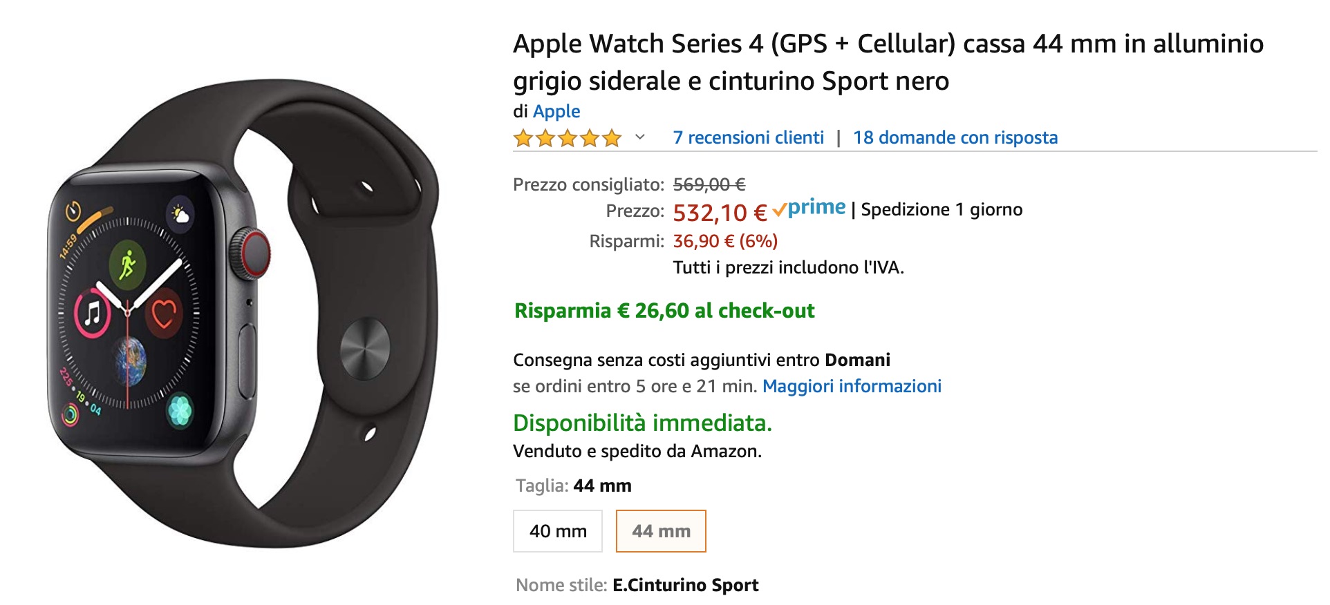 Apple Watch scontati fino al 25% su Amazon, prezzi al minimo storico
