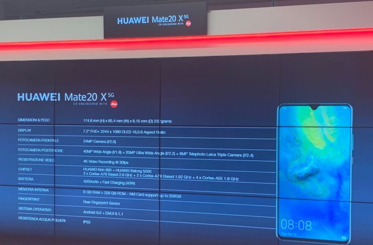 Huawei Mate 20 X 5G in Italia: velocità inaudita, raffreddamento a camera di vapore e schermo 7.2″