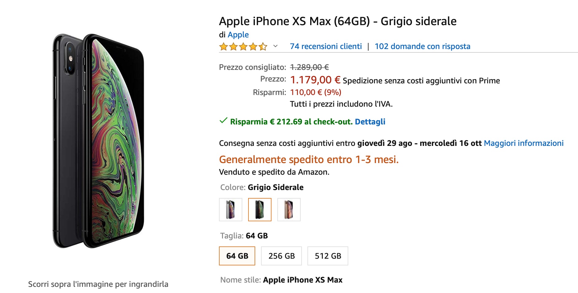 Pioggia di sconti Apple su Amazon: iPhone XS Max a 996 €, iPad Pro 11 a 736 €, Mac Mini a 753 €