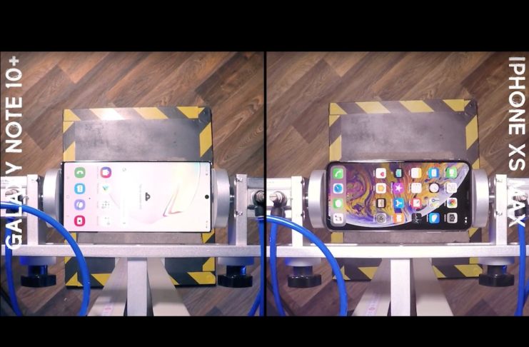 Galaxy Note 10+ contro iPhone XS Max: Samsung vince in un test di cadute
