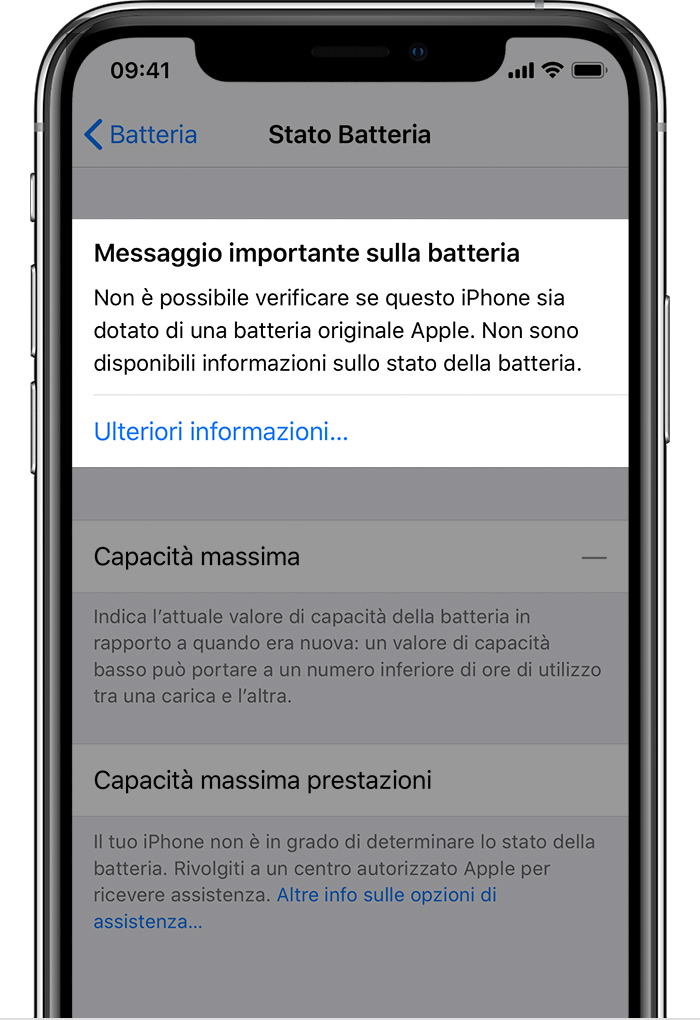 Un messaggio in iOS mostra la scritta “Servizio” quando si cambia la batteria scoraggiando la riparazione da terze parti