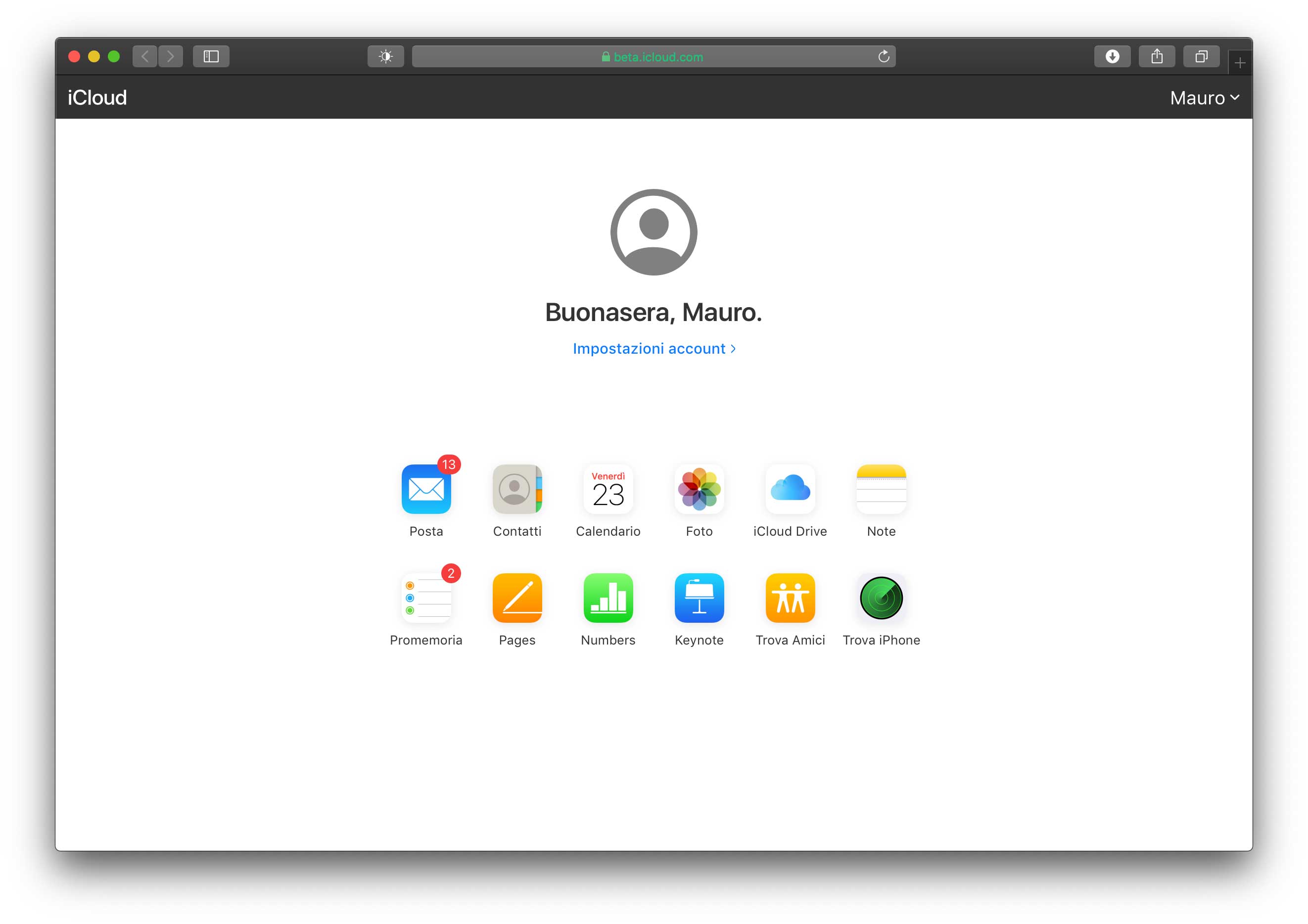 Apple ha attivato la nuova beta del sito iCloud.com