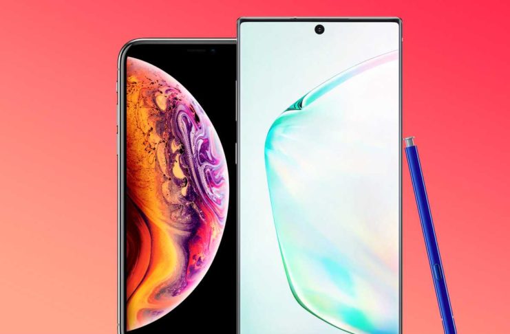 iPhone XS Max contro Galaxy Note 10+, lo smartphone della Mela è mezzo giro di orologio dietro