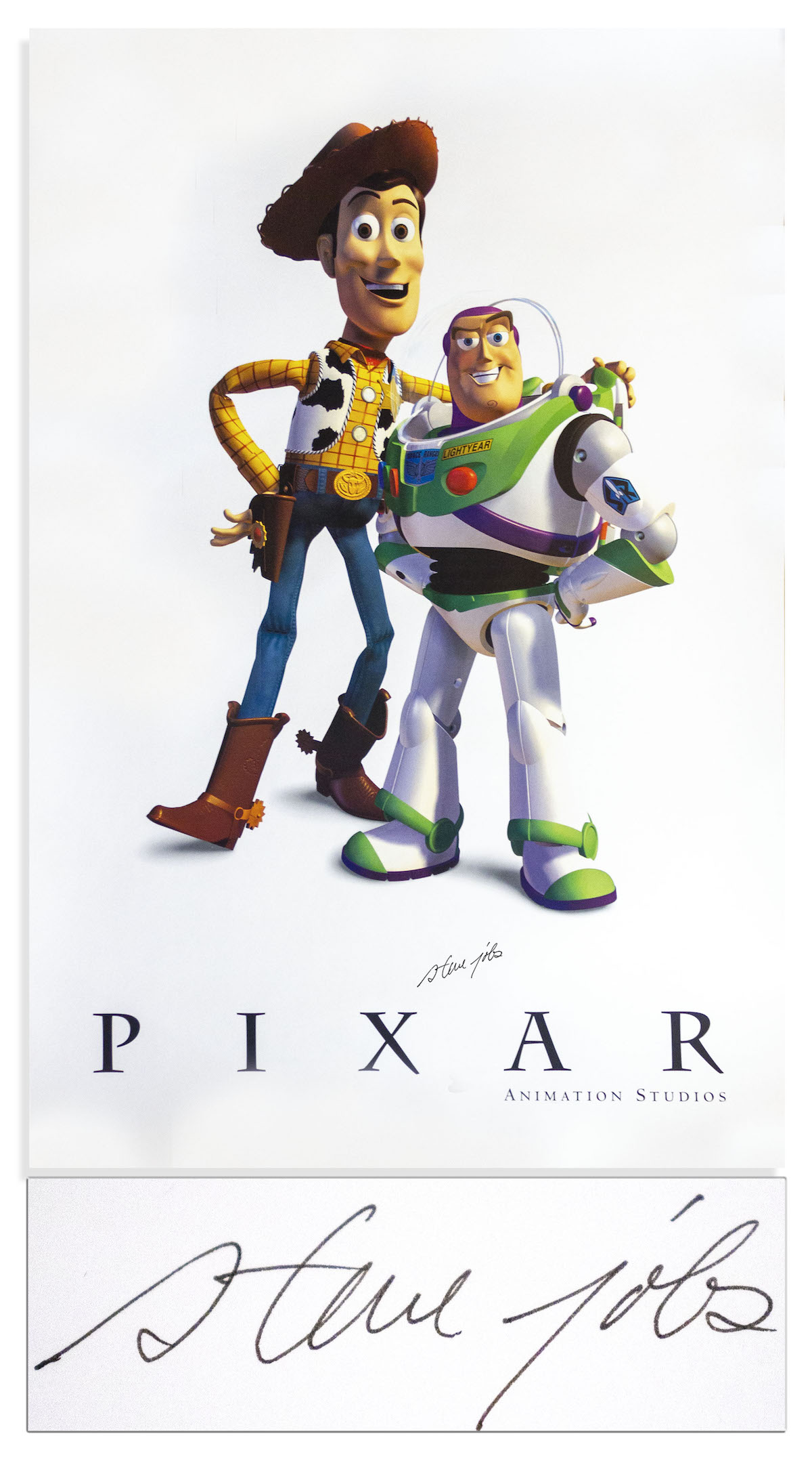 Un poster Pixar autografato da Steve Jobs andrà all’asta