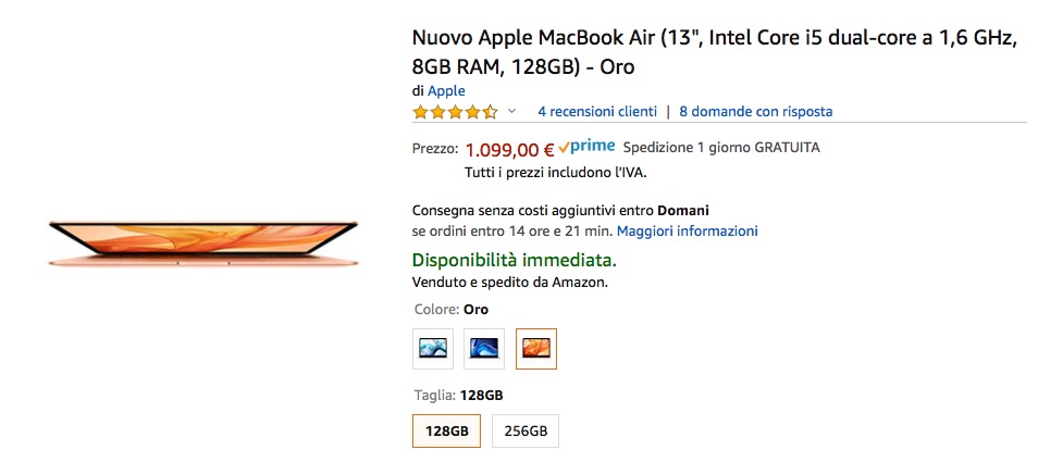 MacBook Air per il popolo: sconto a 1099€ su Amazon