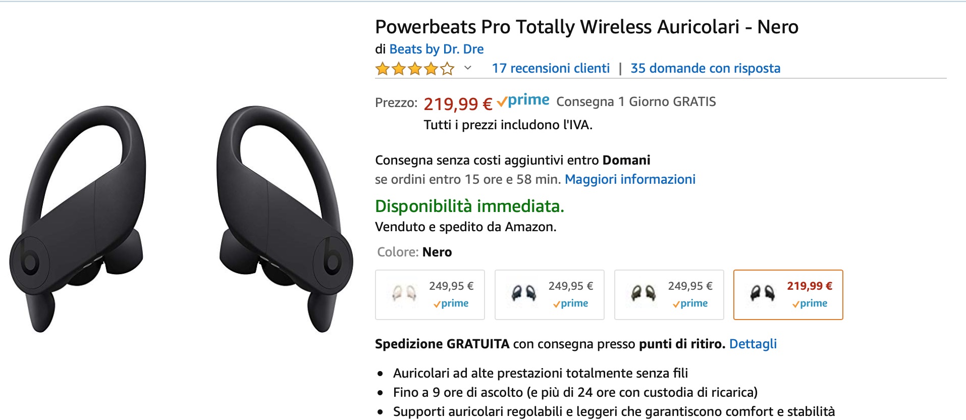 Powerbeats Pro: solo 219,99€ su Amazon