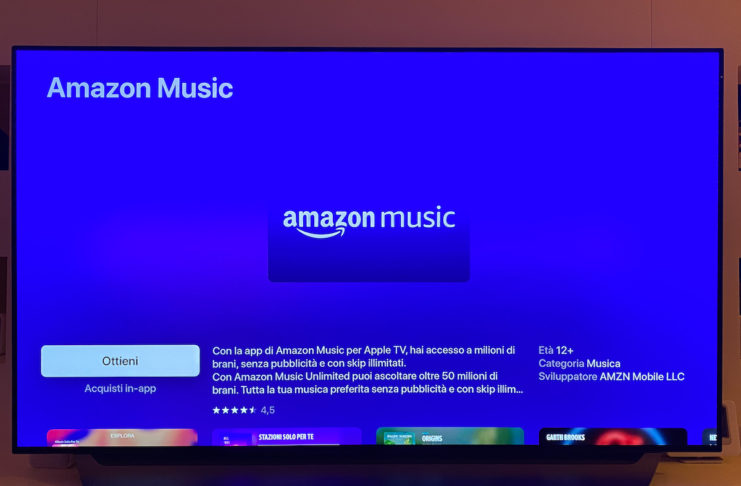 Amazon Music arriva su Apple TV con la sua App