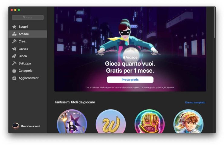 Apple Arcade pronto per gli utenti della beta di macOS Catalina