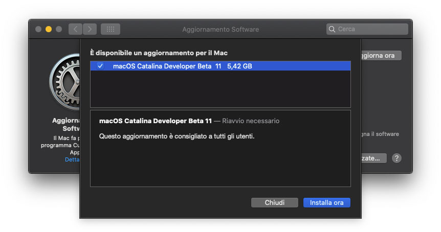 Agli sviluppatori la Golden Master di macOS 10.15 Catalina