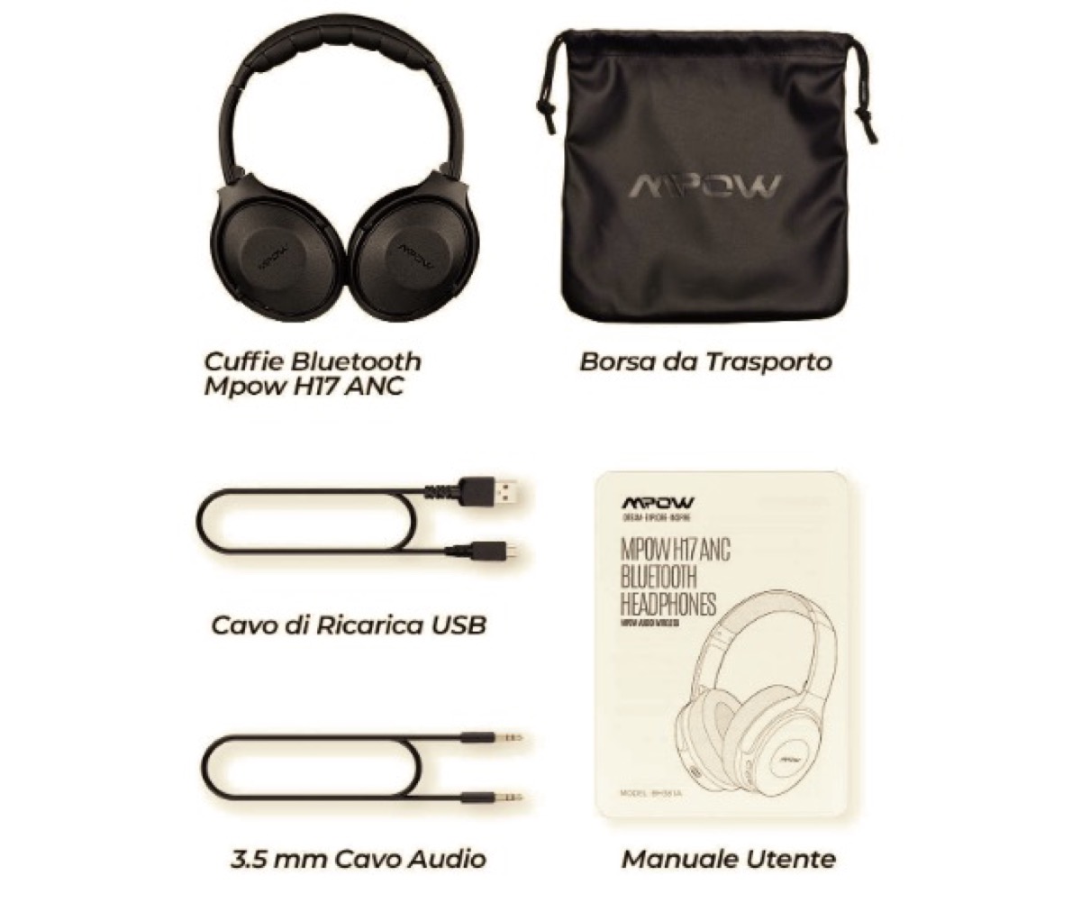 Mpow H17, cuffie con tecnologia di cancellazione attiva del rumore in offerta a 39,99 euro