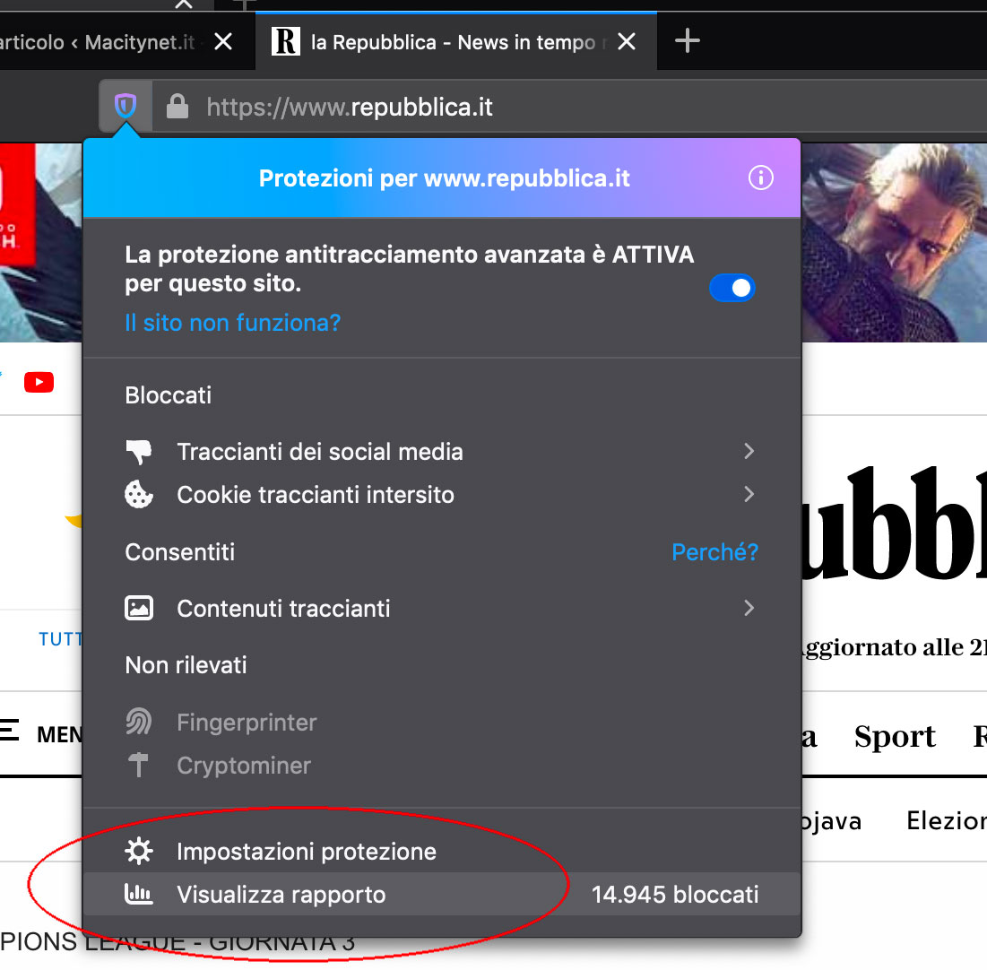 Firefox 70 blocca per default elementi traccianti dei social