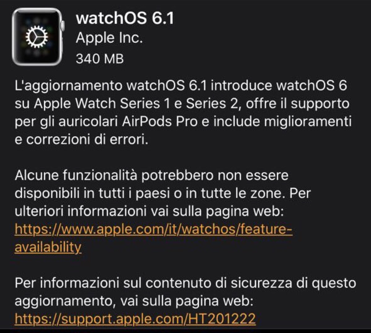 E’ arrivato watchOS 6.1 e adesso gira anche sul primo Apple Watch