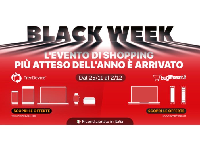 Black Week TrenDevice e BuyDifferent: 8 giorni di Super Sconti su Smartphone, Tablet e Mac Ricondizionati