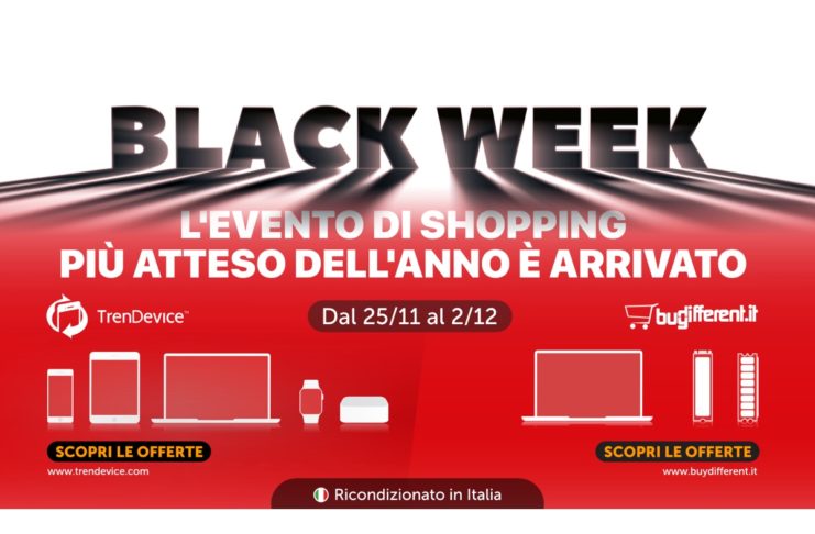 Black Week TrenDevice e BuyDifferent: 8 giorni di Super Sconti su Smartphone, Tablet e Mac Ricondizionati