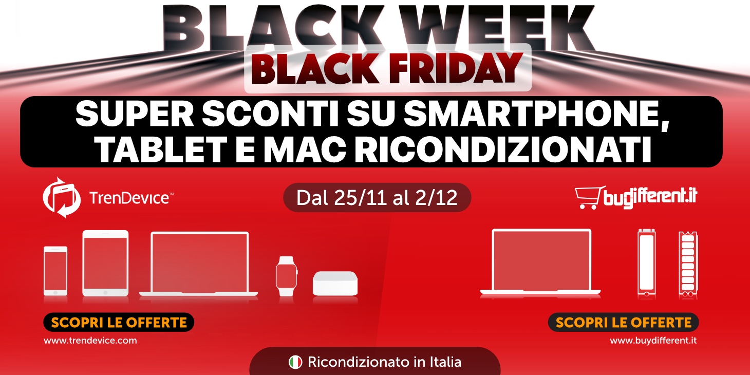 Speciale Black Friday TrenDevice: iPhone 8 da 324,90€ e iPhone Xs da 619,90€. Fino a esaurimento scorte
