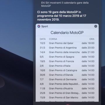 Siri finalmente sa rispondere alle domande sulla MotoGP