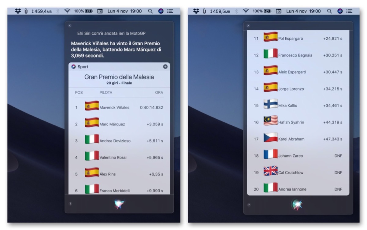 Siri finalmente sa rispondere alle domande sulla MotoGP