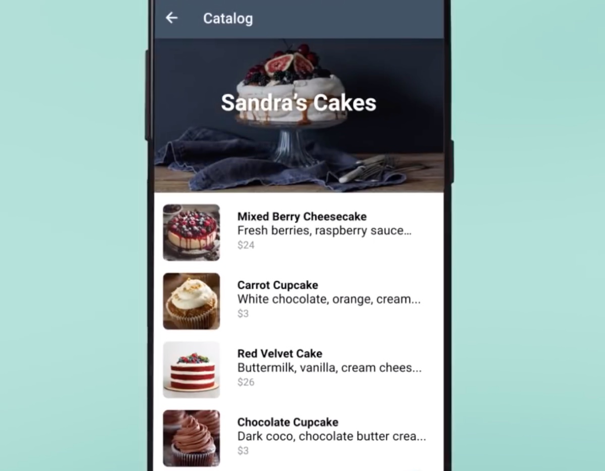 pubblicità su WhatsApp permette di consultare cataloghi prodotti dentro l’app