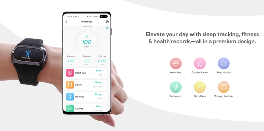 Airpower Wearbuds sono i primi auricolari wireless che si ricaricano al polso
