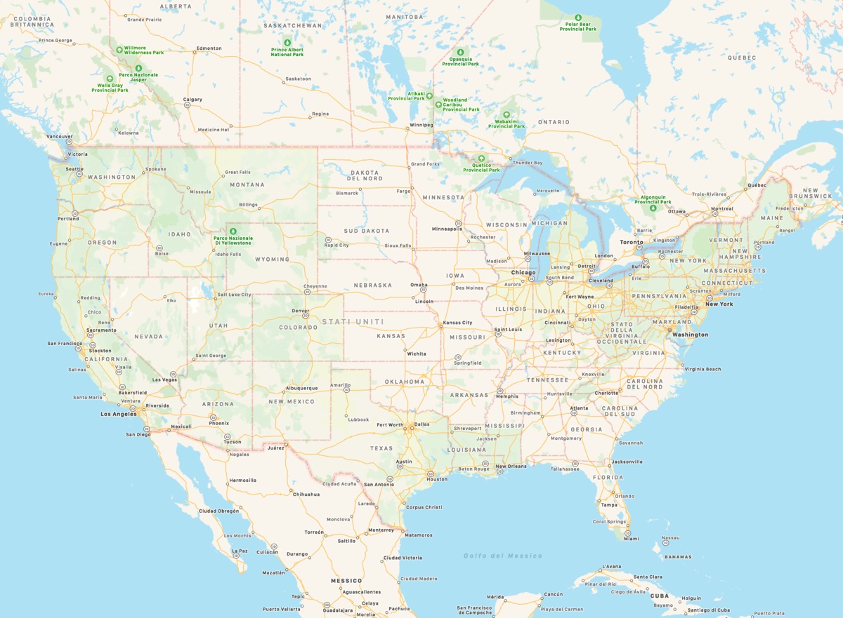 Apple Mappe rinnovate ora coprono tutti gli USA, in arrivo in altri paesi